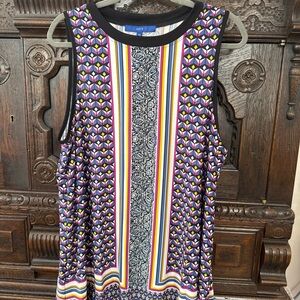 Apt. 9 Purple and White Graphic Sleeveless Tunic Top
